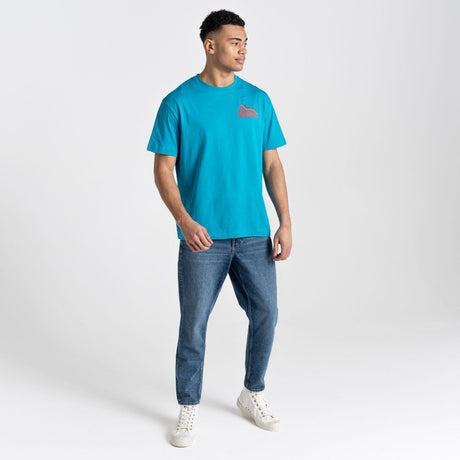 Craghoppers Men's Crosby Short Sleeve T-Shirt Scuba Blue Bubble / Small-Scuba Blue Bubble / Medium-Scuba Blue Bubble / Large-Scuba Blue Bubble / X-Large-Neon Coral / Small #- 53 Degrees North 