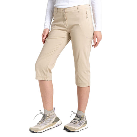 Craghoppers Women's Kiwi Pro II Crop Trousers Desert Sand / X-Small-Desert Sand / Small-Desert Sand / Medium-Desert Sand / Large-Desert Sand / X-Large #- 53 Degrees North 