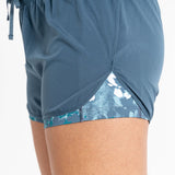 Dare 2b Women's Sprint Up Shorts Moonlight Denim/Fortune Green Unshaped Print / X-Small-Moonlight Denim/Fortune Green Unshaped Print / Small-Moonlight Denim/Fortune Green Unshaped Print / Medium-Moonlight Denim/Fortune Green Unshaped Print / Large-Moonlight Denim/Fortune Green Unshaped Print / X-Large #- 53 Degrees North 