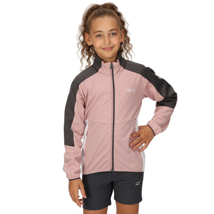Regatta Kid's Junior Highton Full Zip Fleece II #color_dusky-rose-seal-grey