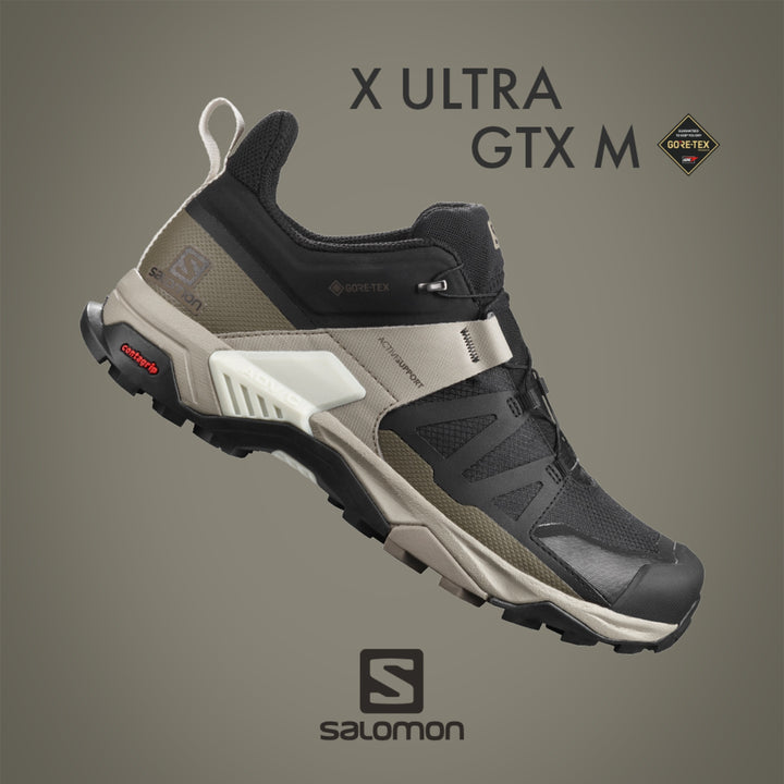 Salomon Salomon Men's X Ultra 4 Gore-Tex #color_black-vintage-khaki-vanilla-ice