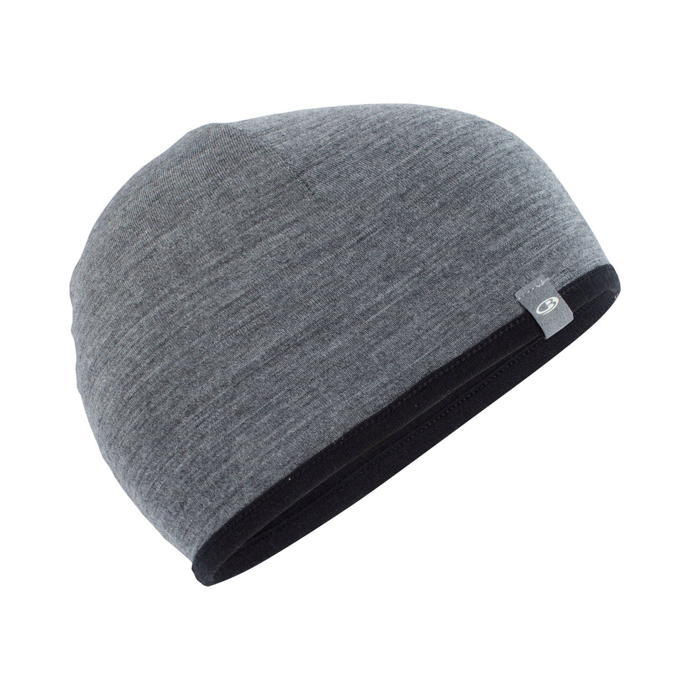 Icebreaker Unisex Reversible Merino Pocket Hat #color_black-gritstone-heather