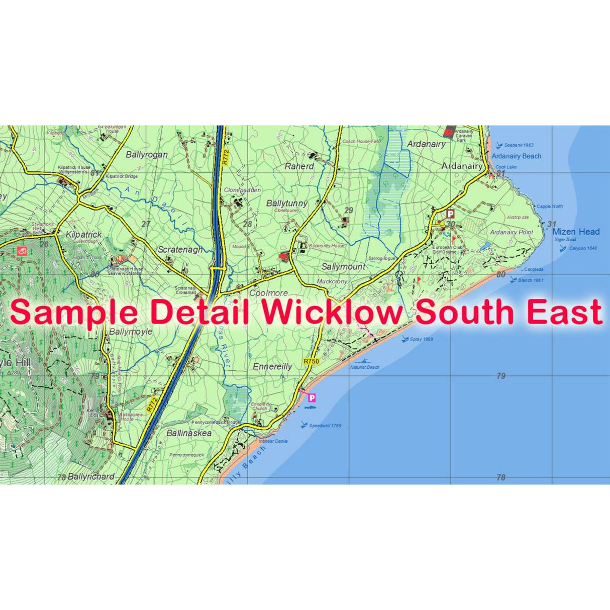 EastWest Mapping Wicklow South East Map Default Title #- 53 Degrees North 