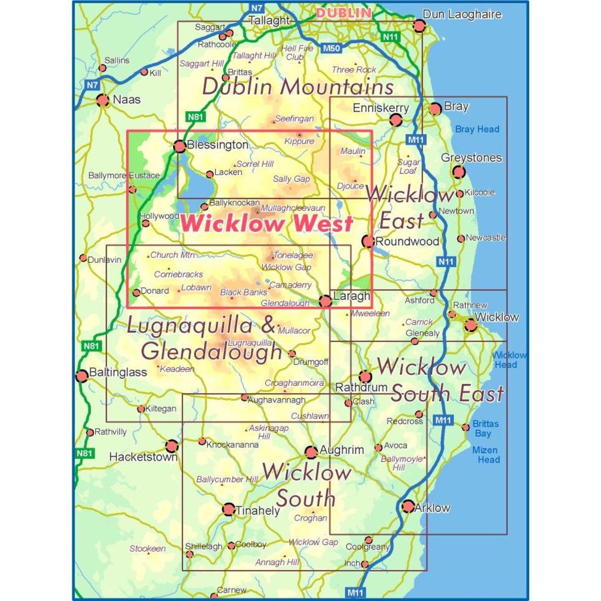 EastWest Mapping Wicklow West Waterproof Map Default Title #- 53 Degrees North 