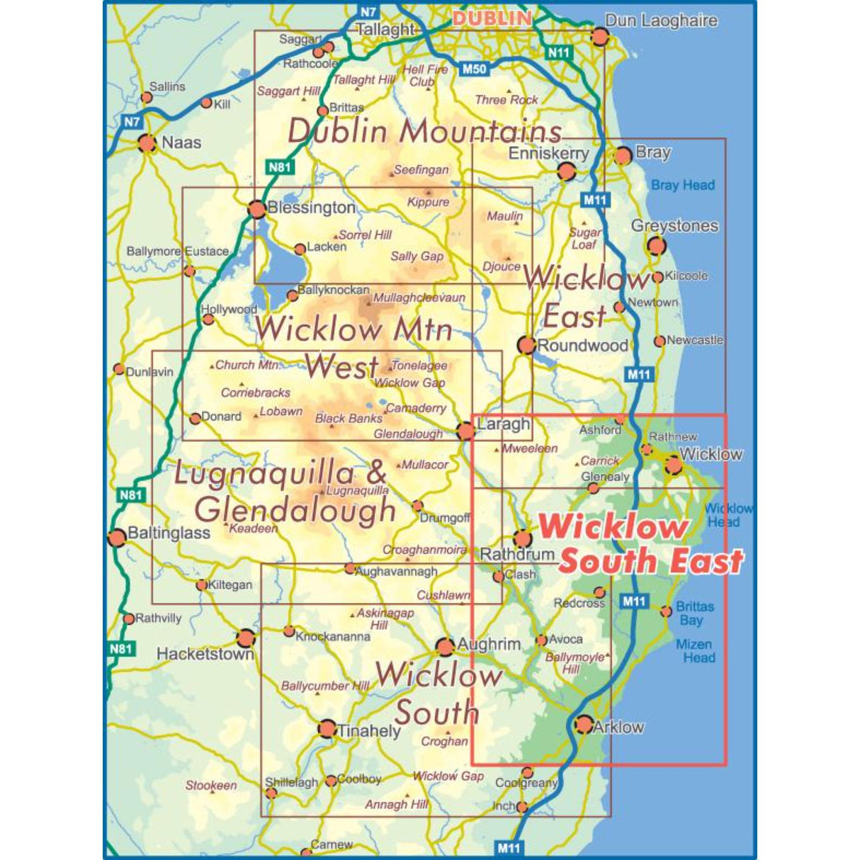 EastWest Mapping Wicklow South East Waterproof Map Default Title #- 53 Degrees North 