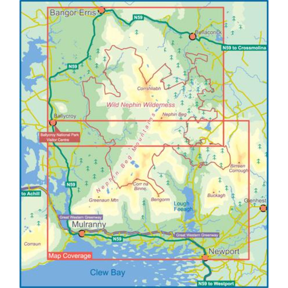 EastWest Mapping Wild Nephin Map Default Title #- 53 Degrees North 